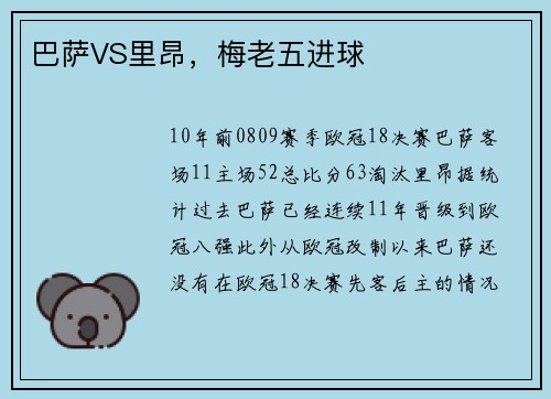 巴萨VS里昂，梅老五进球